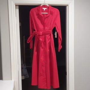 Trendy red midi dress